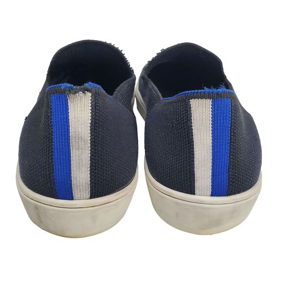 Rothys The Original Slip On Sneaker Womens 9.5 Black Blue Canvas Casual Travel - Picture 6 of 10
